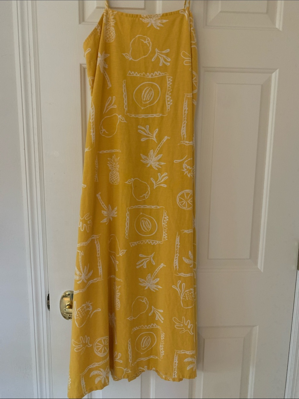 Japna Yellow & White Printed Maxi Skirt